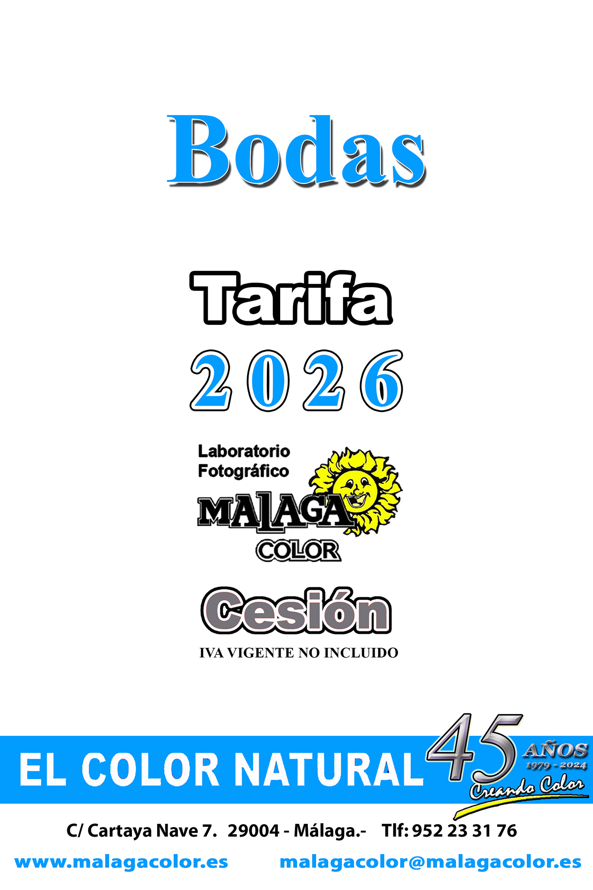 Tarifa Bodas 2026